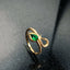 14K GOLD 0.494 CTW NATURAL EMERALD & DIAMOND RING