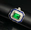 14K GOLD 1.32 CT VIVID GREEN NATURAL EMERALD & SAPPHIRE & DIAMOND RING/PENDANT