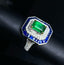 14K GOLD 1.32 CT VIVID GREEN NATURAL EMERALD & SAPPHIRE & DIAMOND RING/PENDANT