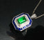 14K GOLD 1.32 CT VIVID GREEN NATURAL EMERALD & SAPPHIRE & DIAMOND RING/PENDANT