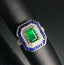 14K GOLD 1.32 CT VIVID GREEN NATURAL EMERALD & SAPPHIRE & DIAMOND RING/PENDANT