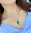 14K GOLD 6.29 CTW NATURAL EMERALD & SAPPHIRE NECKLACE