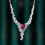 14K GOLD 1.28 CTW NATURAL RUBY & DIAMOND NECKLACE