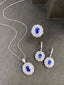 14K GOLD 10.67 CTW NATURAL SAPPHIRE & DIAMOND JEWELRY SET