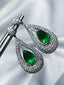 14K GOLD 1.53 CT NATURAL EMERALD & DIAMOND EARRINGS