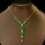 14K GOLD 10.33 CTW INTENSE GREEN NATURAL EMERALD & DIAMOND NECKLACE