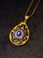 14K GOLD 3.33 CTW NATURAL STAR SAPPHIRE & DIAMOND PENDANT