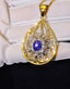 14K GOLD 3.33 CTW NATURAL STAR SAPPHIRE & DIAMOND PENDANT