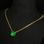 14K GOLD 6.15 CT VIVID GREEN NATURAL EMERALD NECKLACE