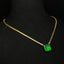 14K GOLD 6.15 CT VIVID GREEN NATURAL EMERALD NECKLACE