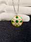 14K GOLD 1.06 CTW NATURAL EMERALD & DIAMOND PENDANT