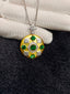 14K GOLD 1.06 CTW NATURAL EMERALD & DIAMOND PENDANT