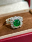 14K GOLD 3.90 CTW NATURAL EMERALD & DIAMOND RING