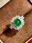 14K GOLD 3.90 CTW NATURAL EMERALD & DIAMOND RING