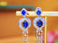 14K GOLD 4.62 CTW NATURAL SAPPHIRE & DIAMOND EARRINGS