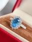 14K GOLD 2.75 CTW NATURAL AQUAMARINE & DIAMOND RING