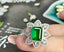 14K GOLD 3.61 CTW VIVID GREEN NATURAL EMERALD & DIAMOND RING/PENDANT