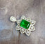 14K GOLD 3.61 CTW VIVID GREEN NATURAL EMERALD & DIAMOND RING/PENDANT