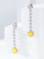 14K GOLD 0.77 CTW NATURAL YELLOW DIAMOND & DIAMOND EARRINGS