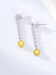 14K GOLD 0.77 CTW NATURAL YELLOW DIAMOND & DIAMOND EARRINGS