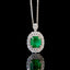 14K GOLD 2.63 CTW VIVID GREEN NATURAL EMERALD & DIAMOND PENDANT