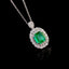 14K GOLD 2.63 CTW VIVID GREEN NATURAL EMERALD & DIAMOND PENDANT