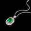 14K GOLD 2.63 CTW VIVID GREEN NATURAL EMERALD & DIAMOND PENDANT