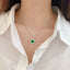 14K GOLD 2.63 CTW VIVID GREEN NATURAL EMERALD & DIAMOND PENDANT