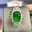 14K GOLD 8.47 CTW VIVID GREEN NATURAL EMERALD & DIAMOND RING/PENDANT