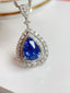 14K GOLD 2.66 CTW NATURAL SAPPHIRE & DIAMOND PENDANT