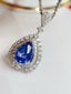 14K GOLD 2.66 CTW NATURAL SAPPHIRE & DIAMOND PENDANT