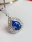 14K GOLD 2.66 CTW NATURAL SAPPHIRE & DIAMOND PENDANT