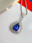 14K GOLD 2.66 CTW NATURAL SAPPHIRE & DIAMOND PENDANT