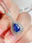 14K GOLD 2.66 CTW NATURAL SAPPHIRE & DIAMOND PENDANT