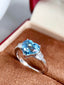 14K GOLD 2.05 CTW NATURAL AQUAMARINE & DIAMOND RING