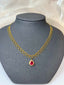 14K GOLD 1.10 CT NATURAL RUBY & DIAMOND NECKLACE