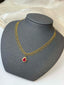 14K GOLD 1.10 CT NATURAL RUBY & DIAMOND NECKLACE