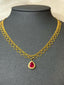 14K GOLD 1.10 CT NATURAL RUBY & DIAMOND NECKLACE