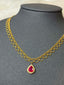 14K GOLD 1.10 CT NATURAL RUBY & DIAMOND NECKLACE