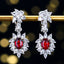 14K GOLD 3.63 CTW NATURAL RUBY & SAPPHIRE EARRINGS