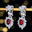 14K GOLD 3.63 CTW NATURAL RUBY & SAPPHIRE EARRINGS