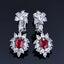 14K GOLD 3.63 CTW NATURAL RUBY & SAPPHIRE EARRINGS