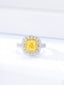 14K GOLD 2.58 CTW NATURAL YELLOW DIAMOND & DIAMOND RING