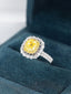 14K GOLD 2.58 CTW NATURAL YELLOW DIAMOND & DIAMOND RING