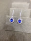 14K GOLD 2.86 CTW NATURAL SAPPHIRE & DIAMOND EARRINGS