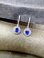 14K GOLD 2.86 CTW NATURAL SAPPHIRE & DIAMOND EARRINGS