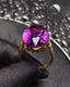 14K GOLD 13.7 CT NATURAL AMETHYST & DIAMOND RING