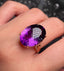 14K GOLD 13.7 CT NATURAL AMETHYST & DIAMOND RING