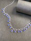 14K GOLD 14.77 CTW NATURAL SAPPHIRE & DIAMOND NECKLACE