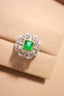 14K GOLD 1.58 CTW NATURAL EMERALD & DIAMOND RING